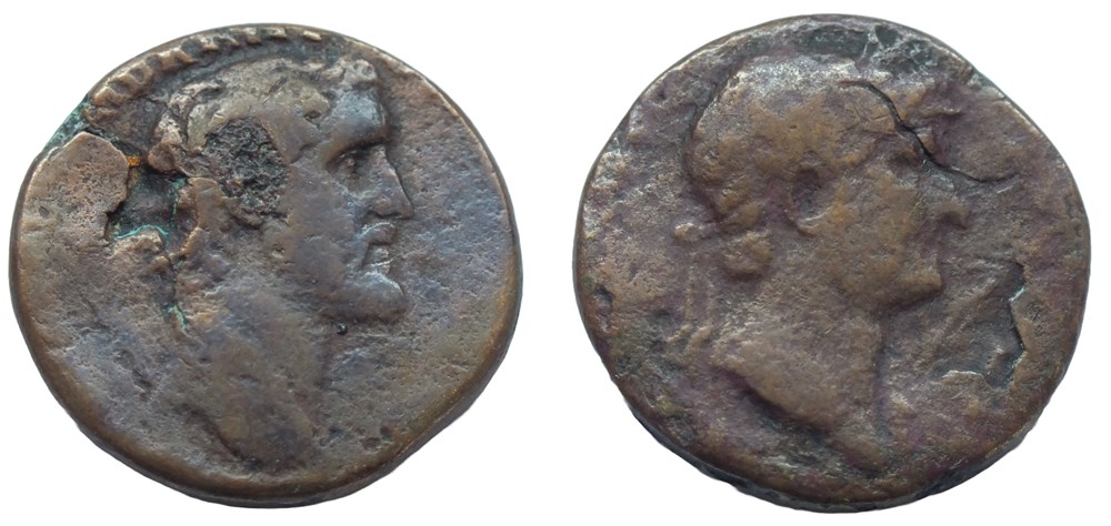 Antonin le Pieux - As double portrait avec Hadrien monnaies antiques romaines imperiales et republicaines antonin le pieux as double portrait avec hadrien