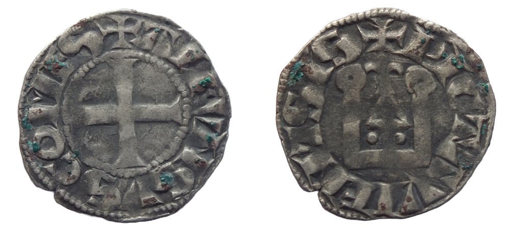 Alphonse de France - Denier monnaies europe medievale feodales alphonse de france denier