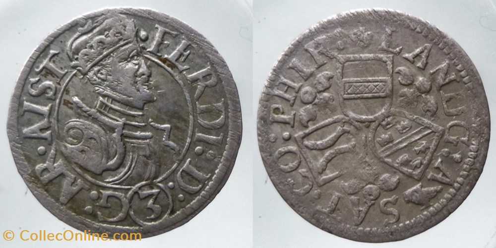 Ensisheim 3 kreuzers monnaie france a feodale ensisheim 3 kreuzers