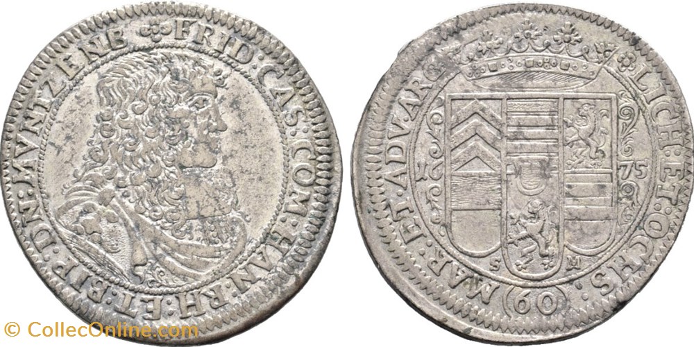 Hanau Lichtenberg Florin 1675 monnaie france feodale hanau lichtenberg florin 1675