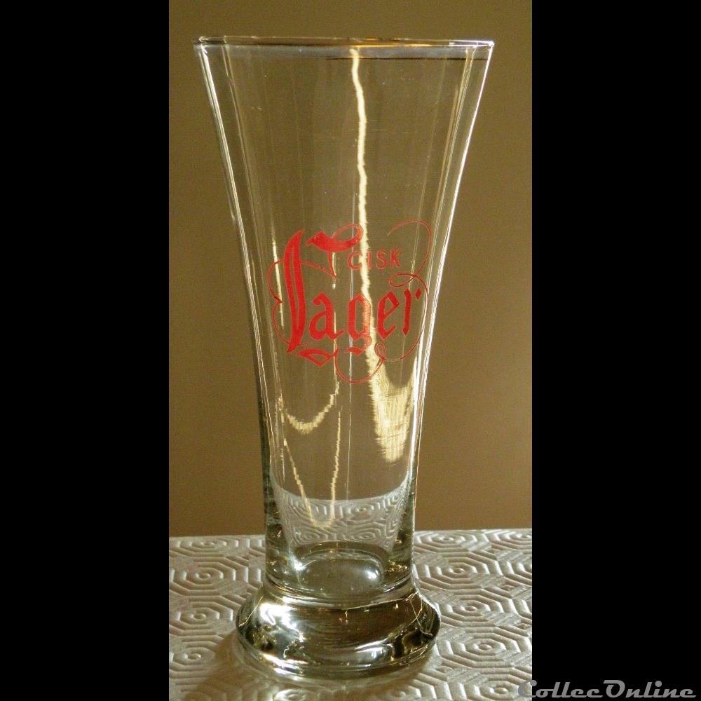 CISK LAGER bistrot alimentation verre biere cisk lager