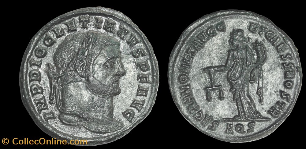 300 CE, Diocletian Follis of Aquileia, RIC 29a coins ancient to romans imperial and republican 300 ce diocletian follis of aquileia ric 29a