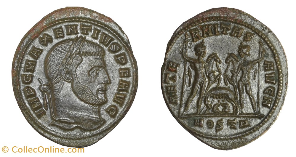 coins ancient to romans imperial republican 309 ce maxentius dioscuri with wolf and twins ostia mint