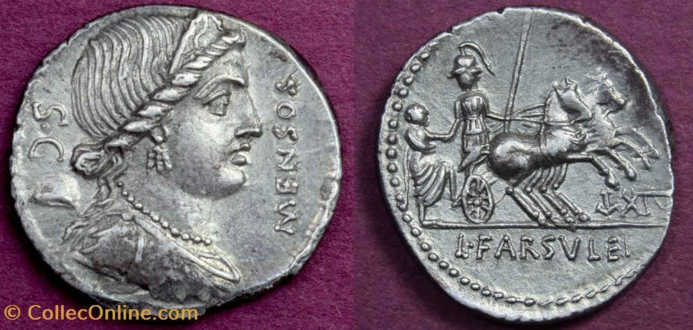 coins antique to roman republican imperial l farsuleius mensor denarius rrc 392 1b