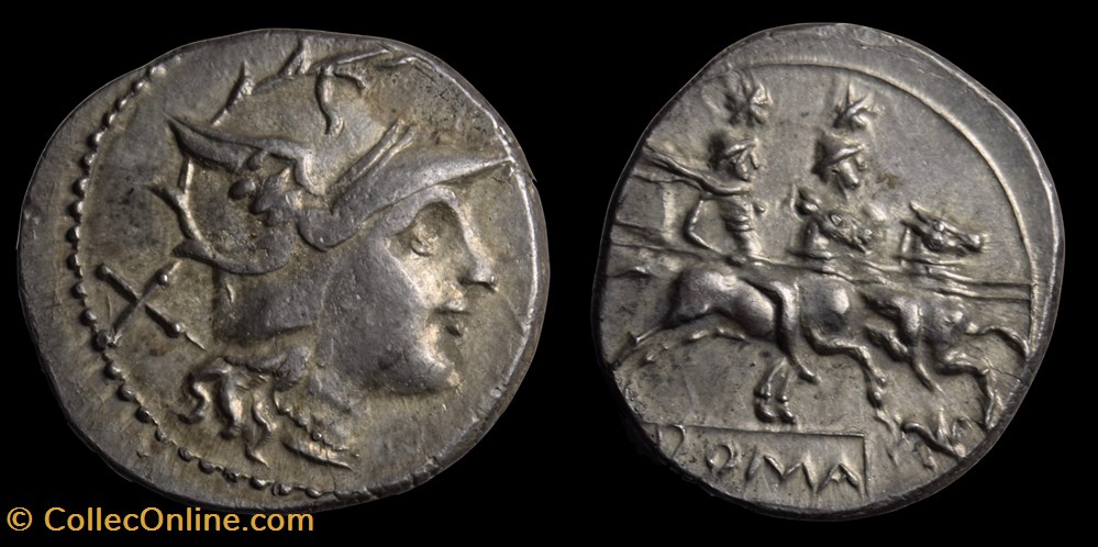 Griffon series - Denarius, Crawford 182/1 coins antique b to roman republican imperial griffon series denarius crawford 182 1
