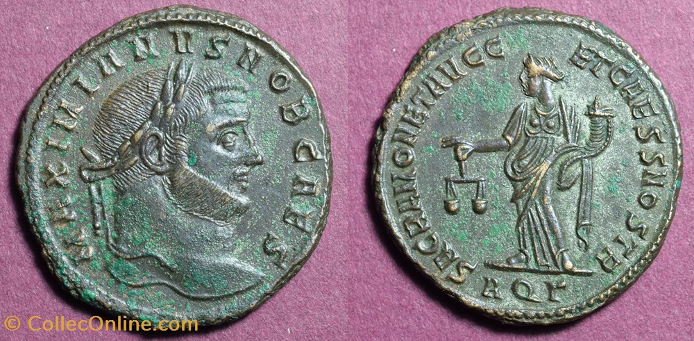coins ancient to romans imperial and republican 300 ce gallerius sacra moneta follis of aquileia