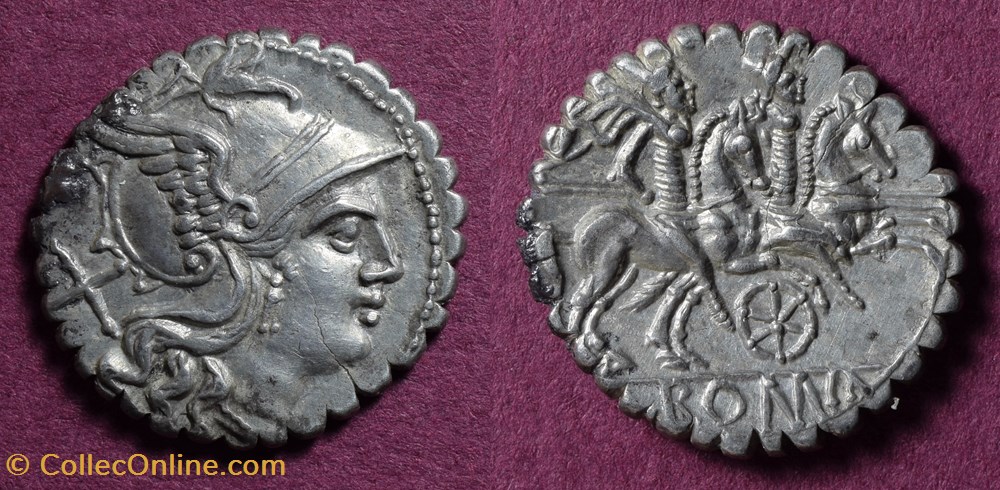 coins antique b to roman republican imperial wheel serratus crawford 79 1