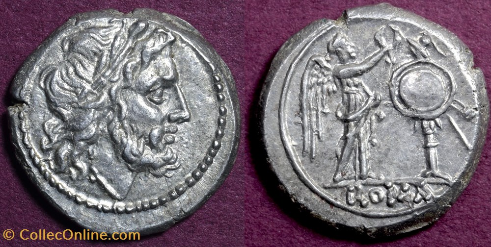 coins antique roman republicain imperial victoriatus cr 44 1 raised band on column