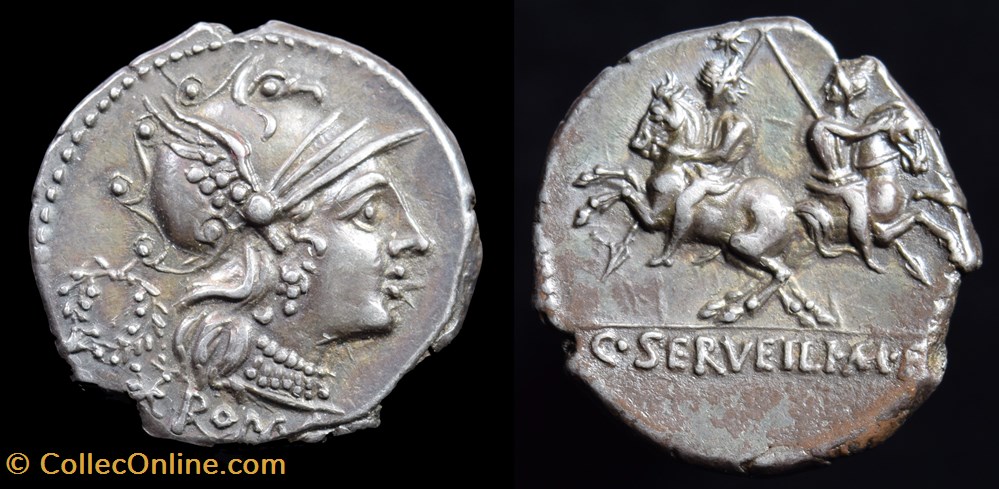 C. SERVEILI M.F - Denarius, Crawford 239/1 coins antique b to roman republican imperial c serveili m f denarius crawford 239 1