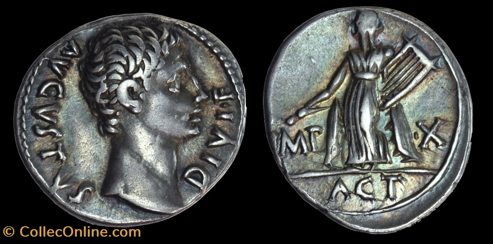Augustus/Actium - Denarius, RIC I, 171a coins antique b to roman republican imperial augustus actium denarius ric i 171a