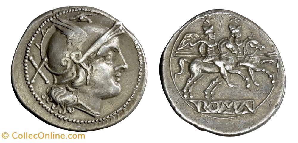 RRC 44/5 Denarius group 2 "No Dot" variety coins ancient to roman republic imperial rrc 44 5 denarius group 2 no dot variety