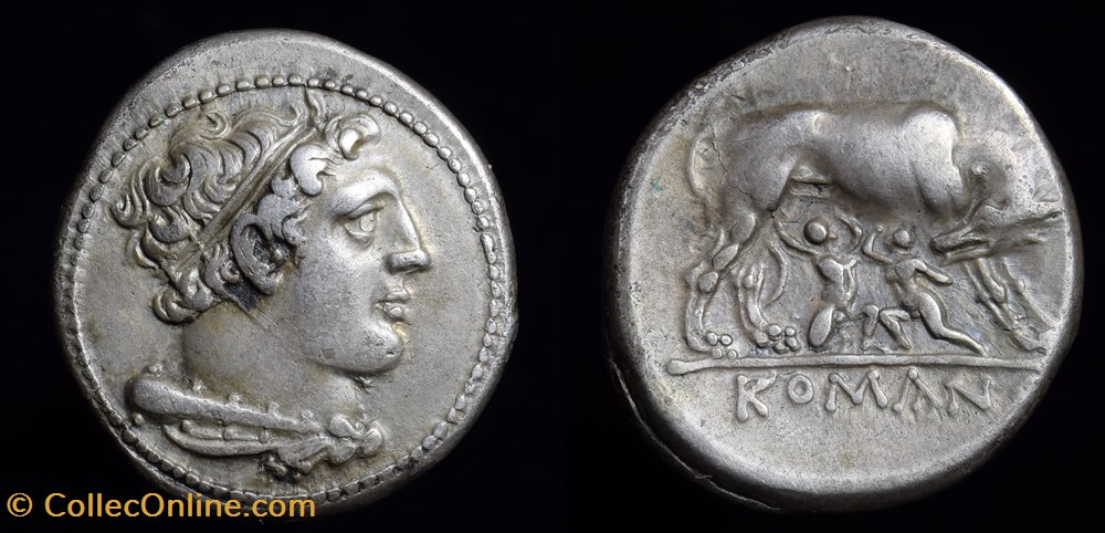 coins antique b to roman republican imperial crawford 20 1 hercules and wolf and twins