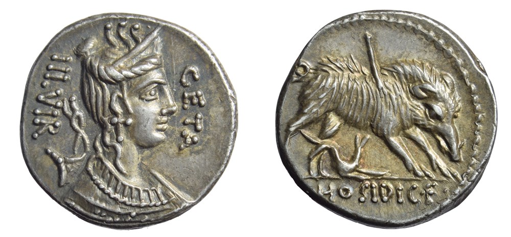 RRC 407/2 C.HOSTIDIUS C.F. GETA coins ancient to romans imperial and republican rrc 407 2 c hostidius c f geta