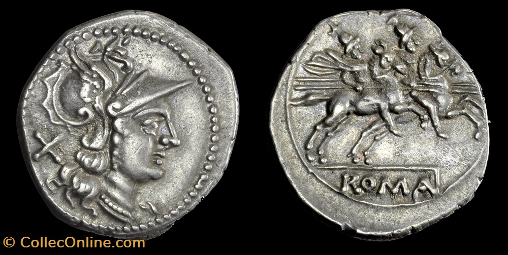 Anonimous SX.Q Denarius, Crawford 152/1c coins antique b to roman republican imperial anonimous sx q denarius crawford 152 1c