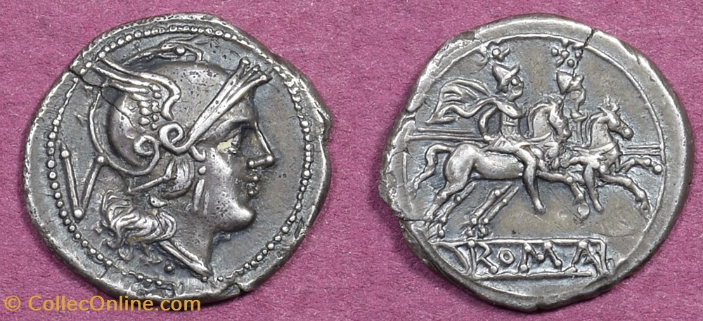 RRC 44/6 Group 2 "Dot" Variety Anonymous Quinarius, coins ancient to romans imperial and republican rrc 44 6 group 2 dot variety anonymous quinarius