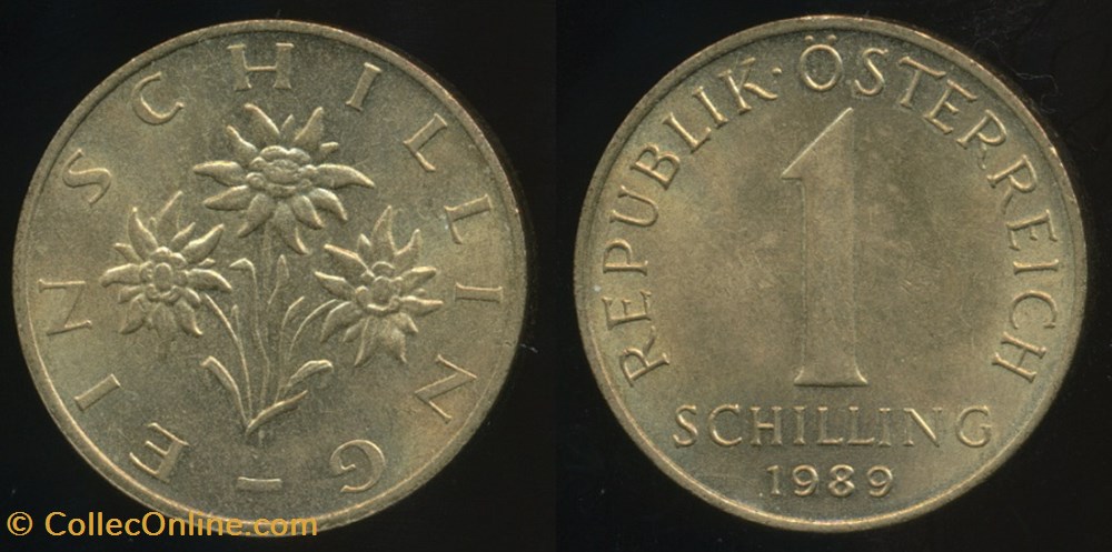 1 schilling EDELWEISS - 1989 monnaies monde autriche 1 schilling edelweiss 1989