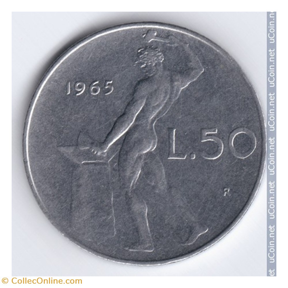 50 lires grand module - 1965 monnaies monde italie 50 lires grand module 1965
