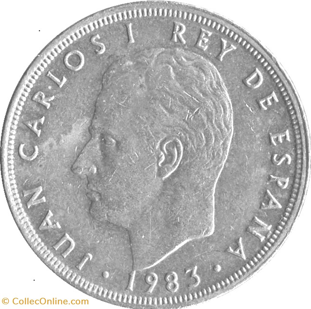 5 pesetas Juan Carlos I M couronné - 1983 monnaies monde espagne 5 pesetas juan carlos i m couronne 1983