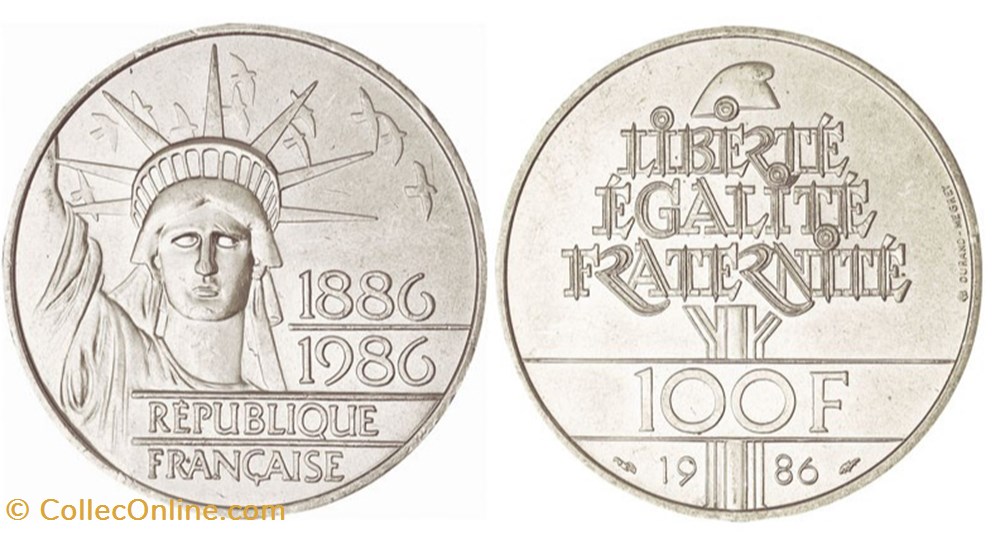 100 Francs STATUE DE LA LIBERTÉ - 1986 monnaies france modernes 100 francs statue de la liberte 1986