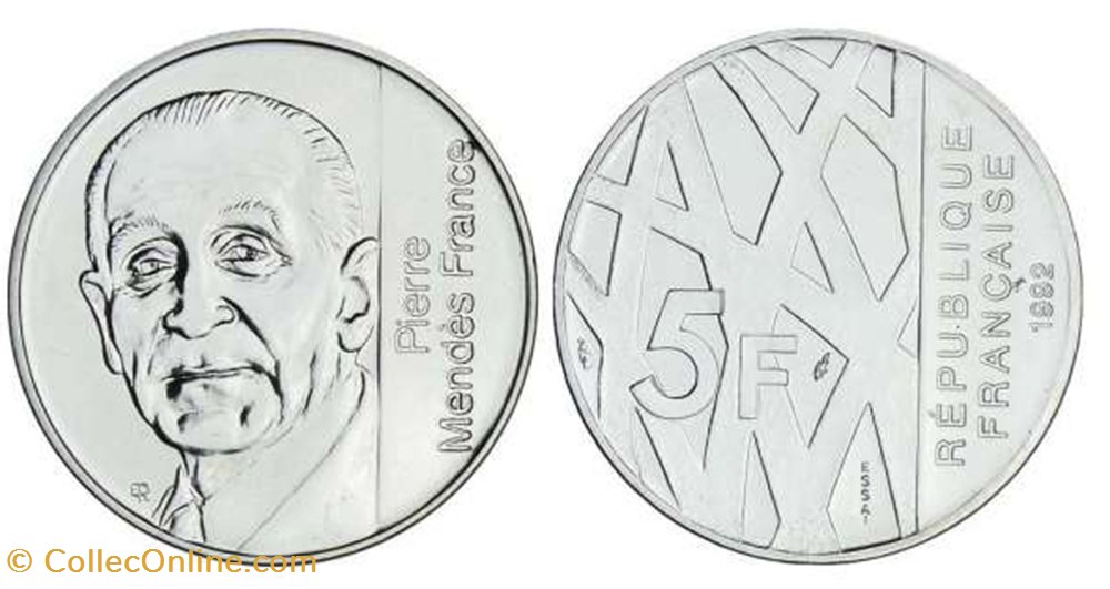 5 Francs PIERRE MENDES FRANCE - 1992 monnaies modernes 5 francs pierre mendes france 1992