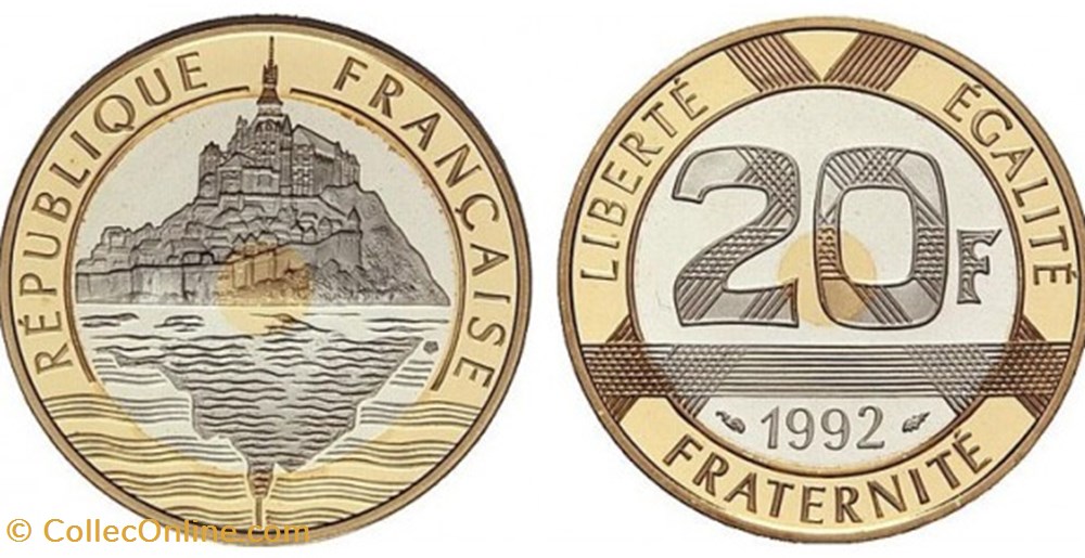 20 Francs MONT SAINT MICHEL - 1992 monnaies france modernes 20 francs mont saint michel 1992