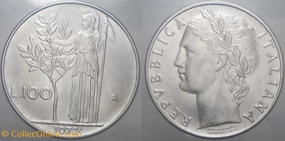 100 lires grand module - 1972 monnaies monde italie 100 lires grand module 1972