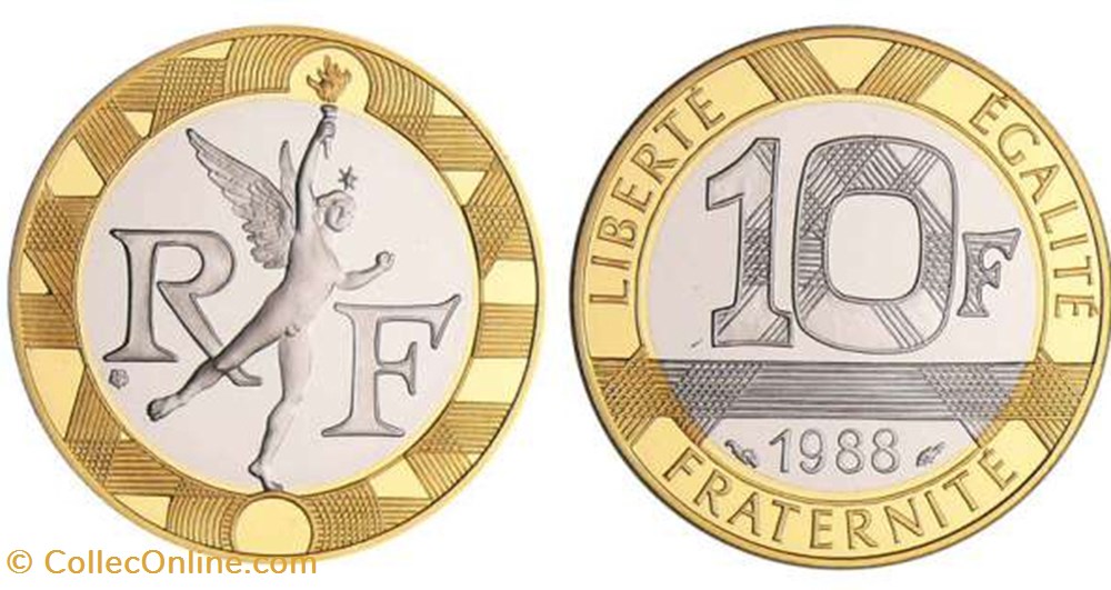 monnaies france modernes 10 francs genie de la bastille 1988