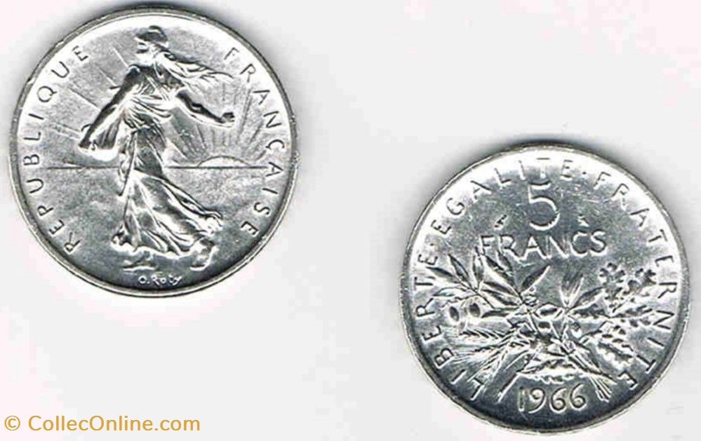 5 Francs SEMEUSE - 1966 monnaies france modernes 5 francs semeuse 1966