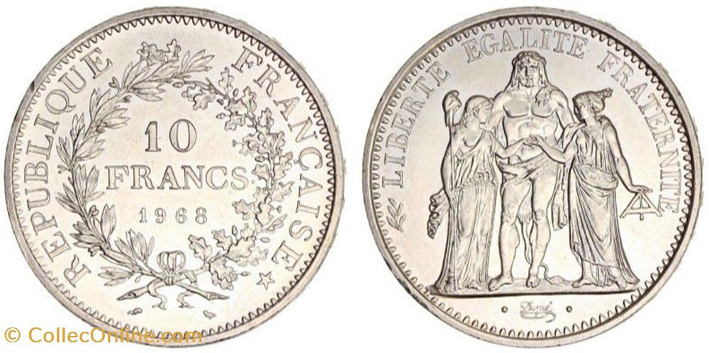 10 Francs HERCULE - 1968 monnaies france modernes 10 francs hercule 1968