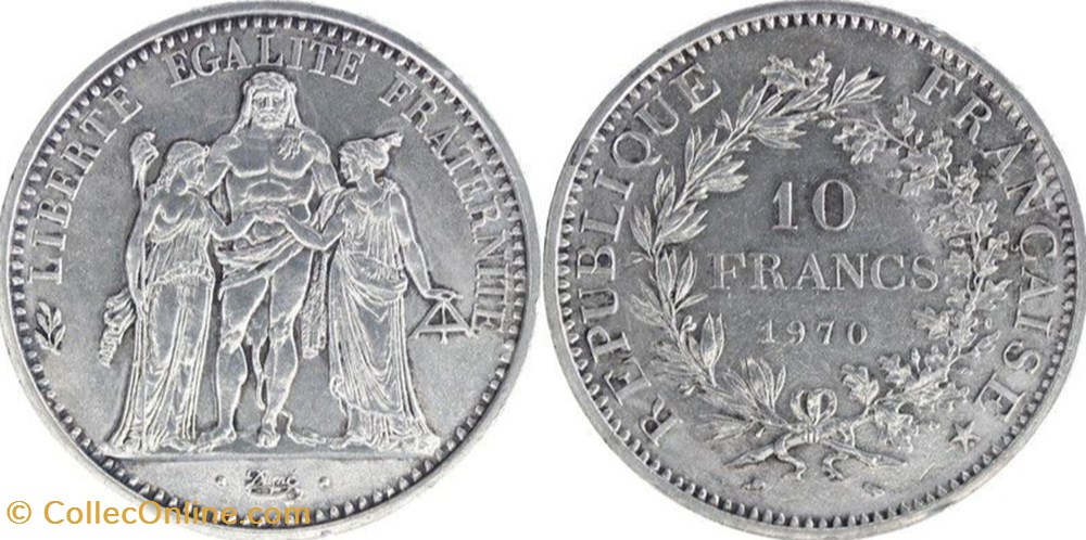 10 Francs HERCULE - 1970 monnaies france modernes 10 francs hercule 1970