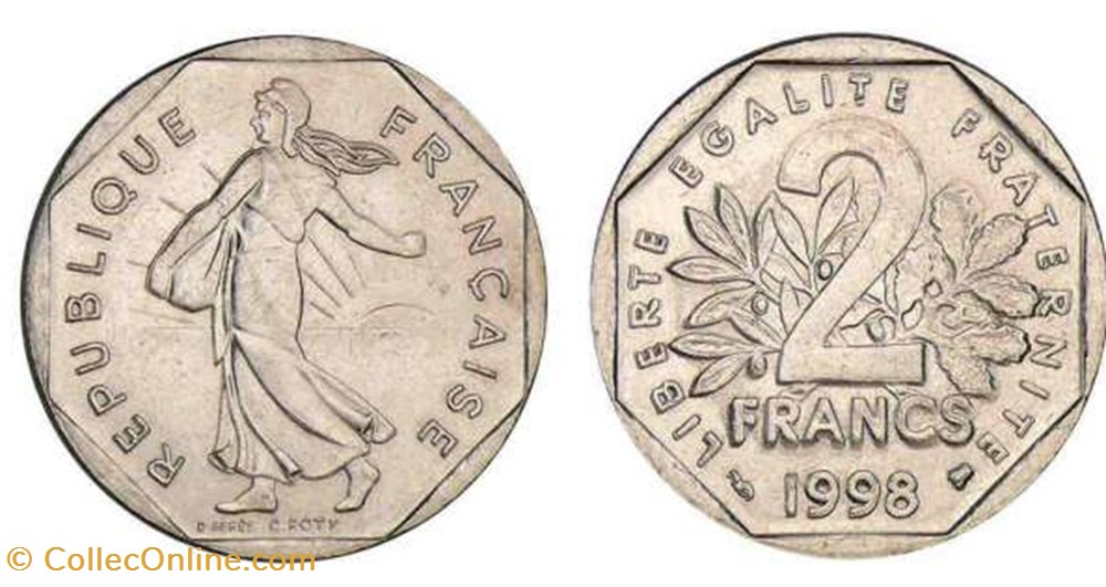 2 Francs SEMEUSE - 1998 monnaies france modernes 2 francs semeuse 1998