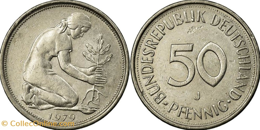 50 pfennig CHENE - 1979 monnaies monde allemagne 50 pfennig chene 1979