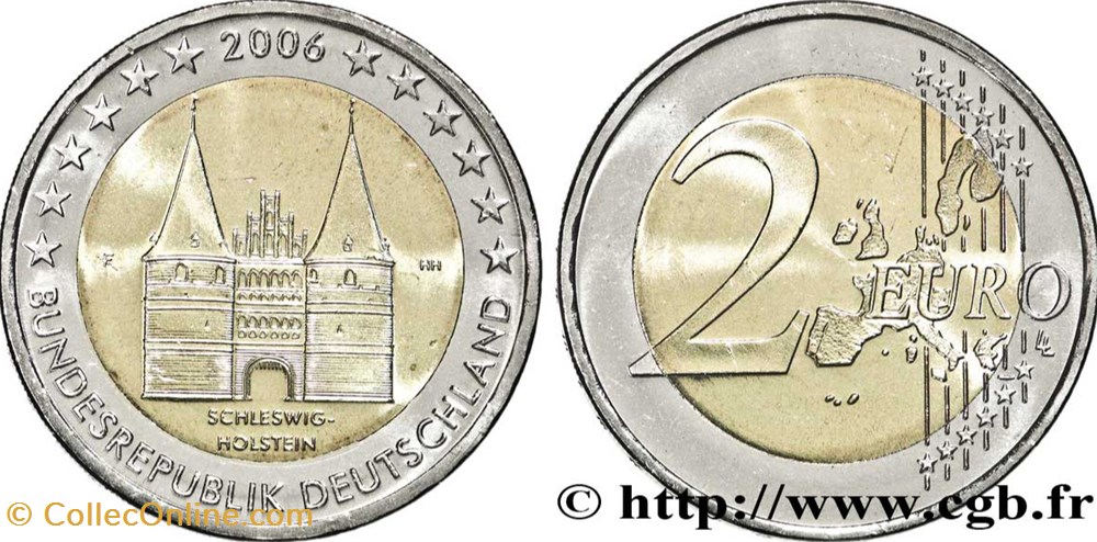 2 euro Allemagne - Schleswig-Holstein - 2006 monnaies euros 2 euro allemagne schleswig holstein 2006
