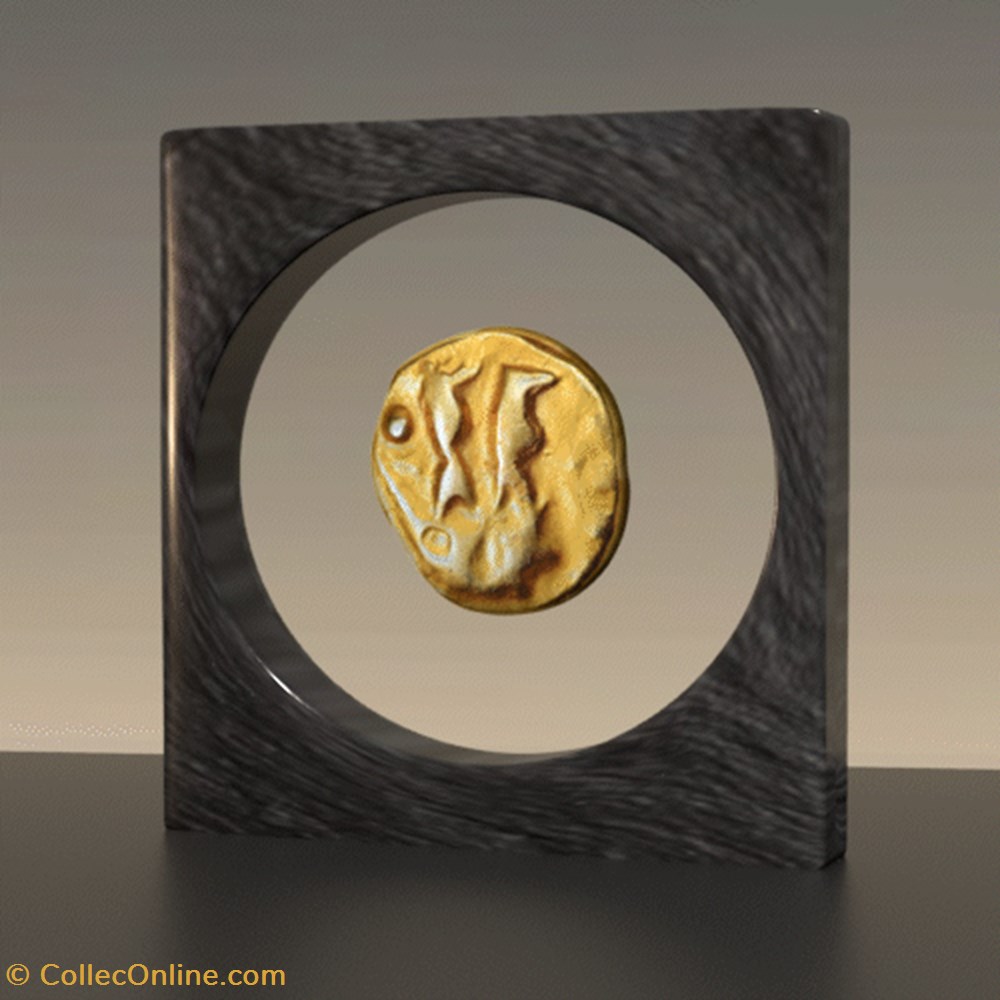 REAL BACKED GOLD COIN - Quarter Stater Boat, 1st century BC - NFT001 real backed gold coin quarter stater boat 1st century bc nft001