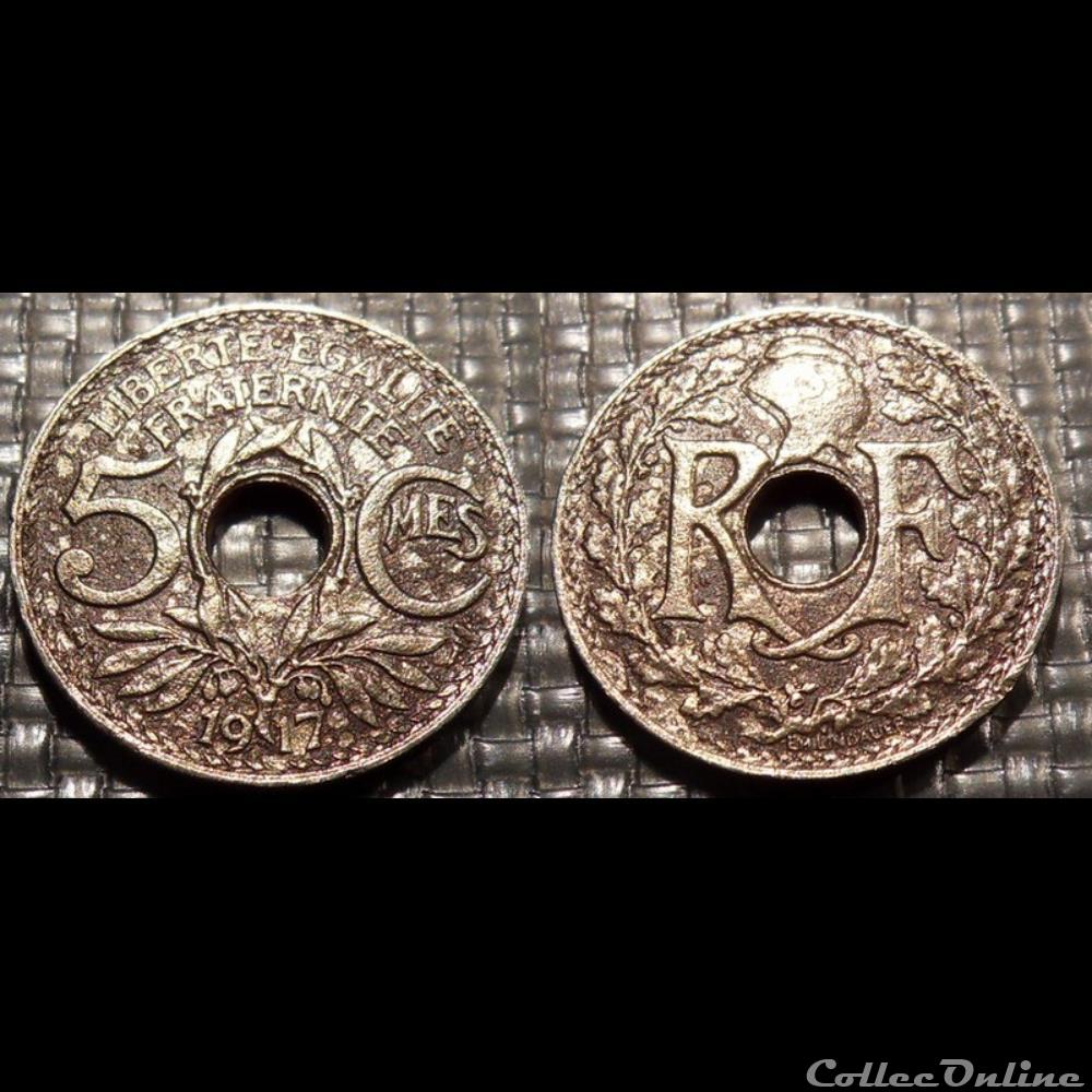 Cb 5 centimes EM Lindauer 1917 19mm 3g monnaie france moderne cb 5 centimes em lindauer 1917 19mm 3g