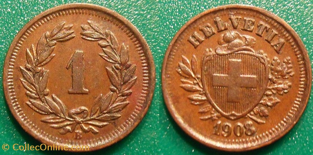 monnaie monde suisse 1 rappen 1908