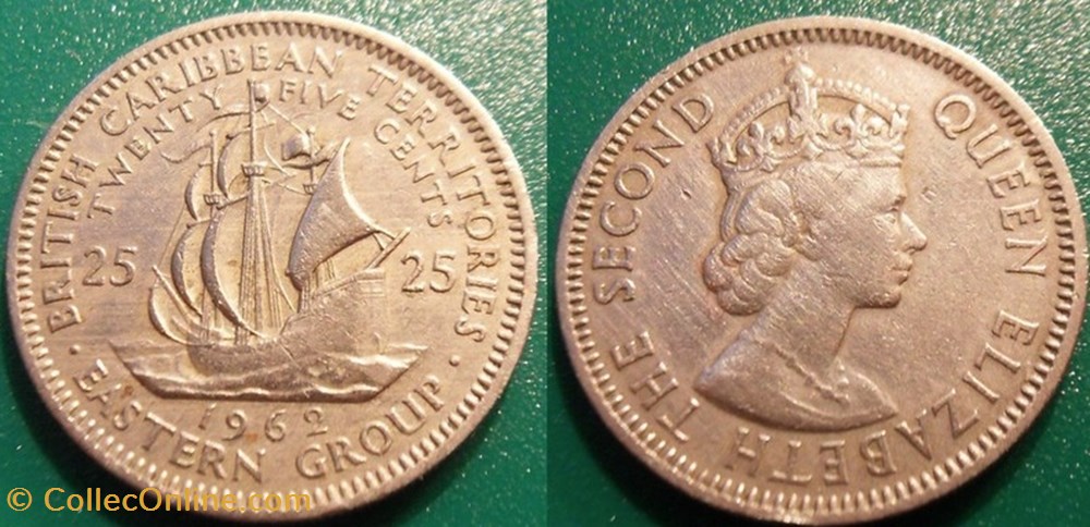 monnaie monde 25 cents 1962