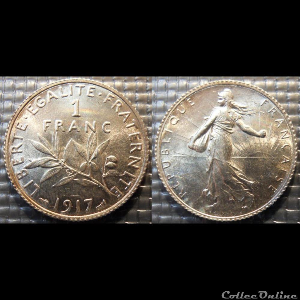 Ha 1 franc Semeuse 1917 23mm 5g monnaie france moderne ha 1 franc semeuse 1917 23mm 5g