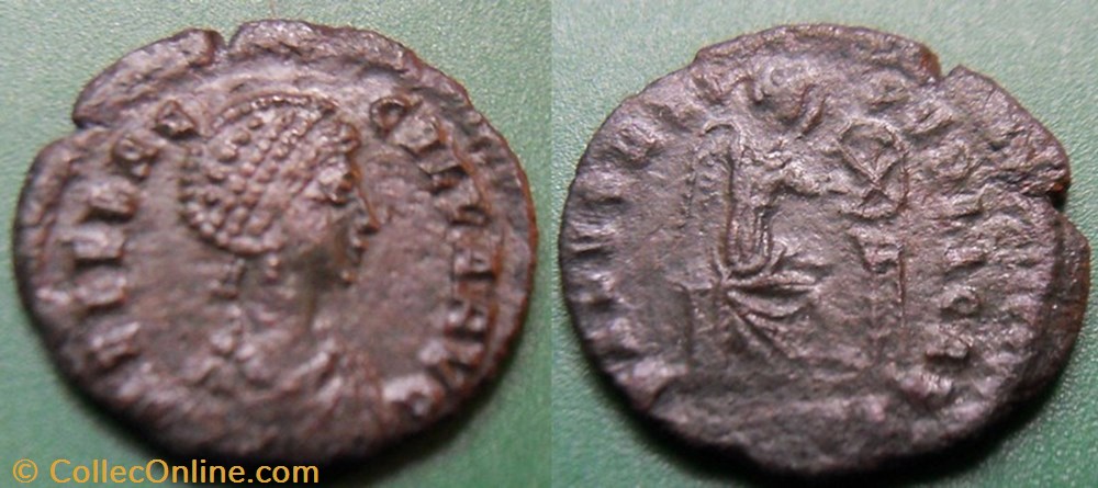 G- Le Bas Empire Aelia Flacilla Nummus monnaie antique av jc ap romaine republicaine imperiale g le bas empire aelia flacilla nummus