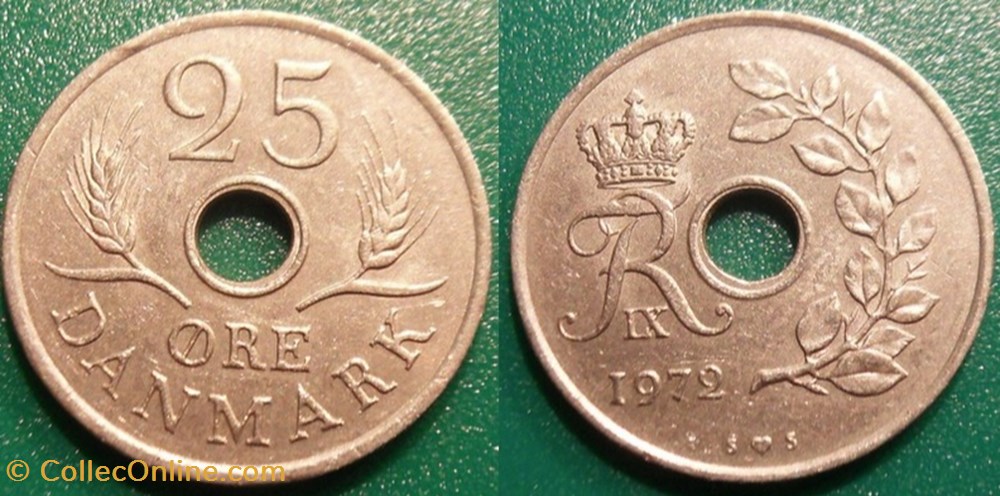 25 Ore 1972 monnaie monde danemark 25 ore 1972