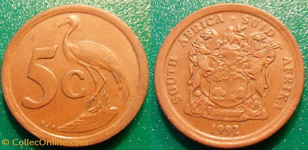 5 Cents 1992 monnaie monde afrique du sud 5 cents 1992