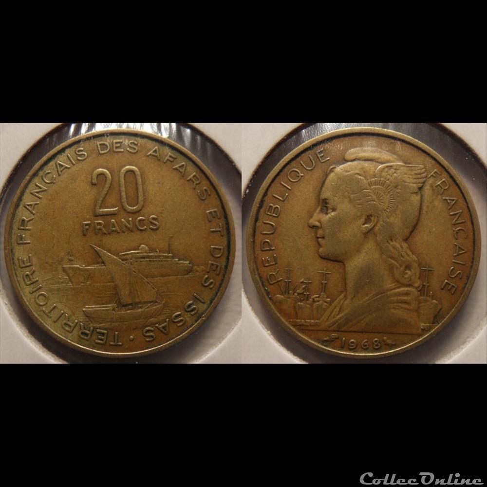 Djibouti - Territoire Français des Afars et des Issas 20 Francs 1968 monnaie france colony djibouti territoire francais des afars et des issas 20 francs 1968