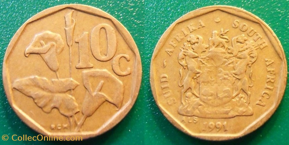 10 Cents 1991 monnaie monde afrique du sud 10 cents 1991
