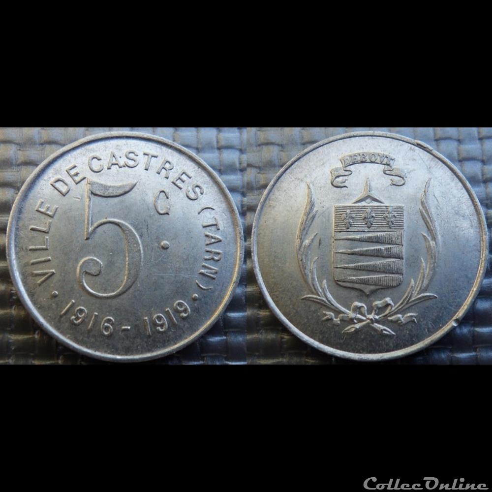 p- MN Castres 5 C. 1916-1919 Al Elie:10.1 monnaies paranumismatique jetons poids p mn castres 5 c 1916 1919 al elie 10 1