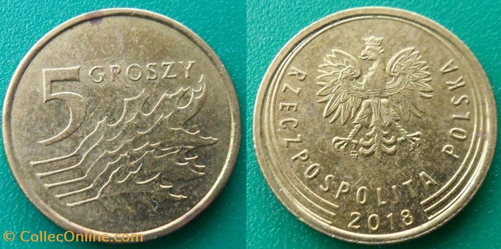 monnaies monde pologne 5 groszy 2018