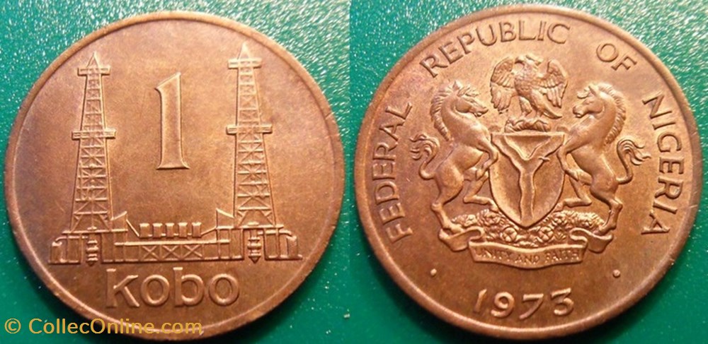 1 Kobo 1973 monnaie monde nigerium 1 kobo 1973