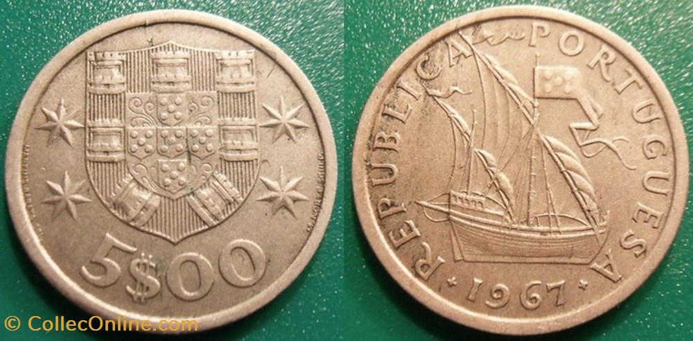 monnaie monde portugal 5 escudos 1967