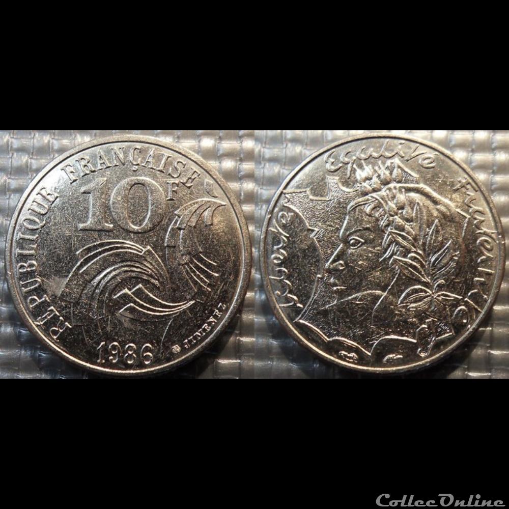 Lo 10 francs Jimenez 1986 21mm 6.5g monnaie france moderne lo 10 francs jimenez 1986 21mm 6 5g