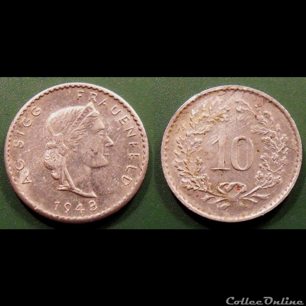 q- MN etr Suisse jeton de10 Rappen 1948 monnaies paranumismatique jetons poids q mn etr suisse jeton de10 rappen 1948