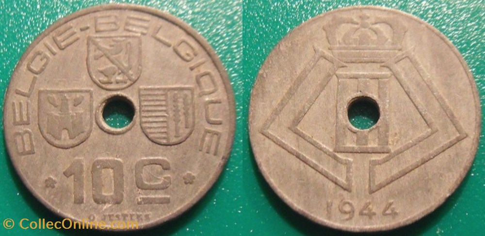 10 Centimes 1944 Belgie-Belgique monnaie monde 10 centimes 1944 belgie belgique
